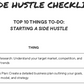 Side Hustle Checklist - Top 10 Things To-Do When Starting a Side Hustle - Planner, Digital, Canva Template