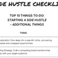 Side Hustle Checklist - Top 10 Things To-Do When Starting a Side Hustle - Planner, Digital, Canva Template