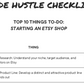 Side Hustle Checklist - Top 10 Things To-Do When Starting a Side Hustle - Planner, Digital, Canva Template