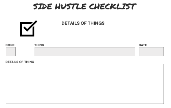 Side Hustle Checklist - Top 10 Things To-Do When Starting a Side Hustle - Planner, Digital, Canva Template