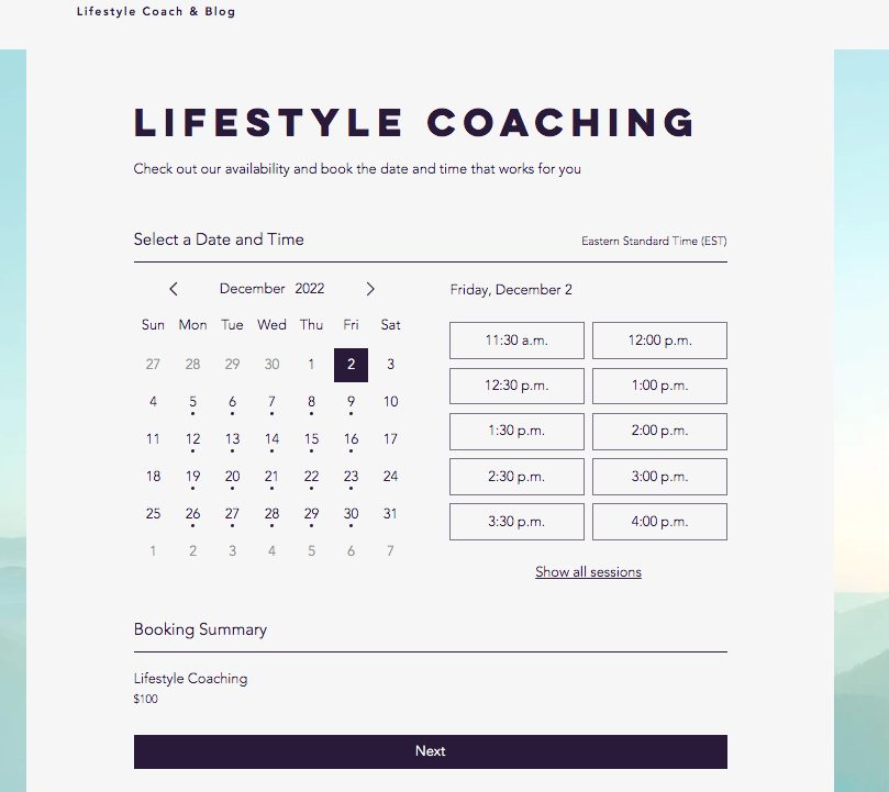 Wix Template Website for Lifestyle Coach with Blog & Shop